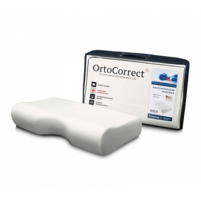 Ортопедическая подушка с эффектом памяти Ortocorrect Premium I (54*34см, валики 9/12см)