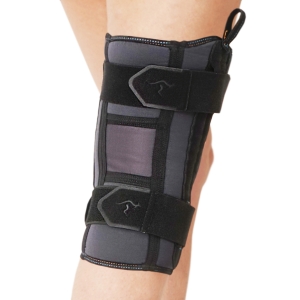 Бандаж на коленный сустав полуразъемный с пателлярным кольцом, пружинными вставками и ремнями для фиксации КС-613 (XL)
