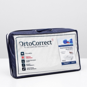 Ортопедическая подушка с эффектом памяти Ortocorrect Classic S (49*29см, валики 7/9см)